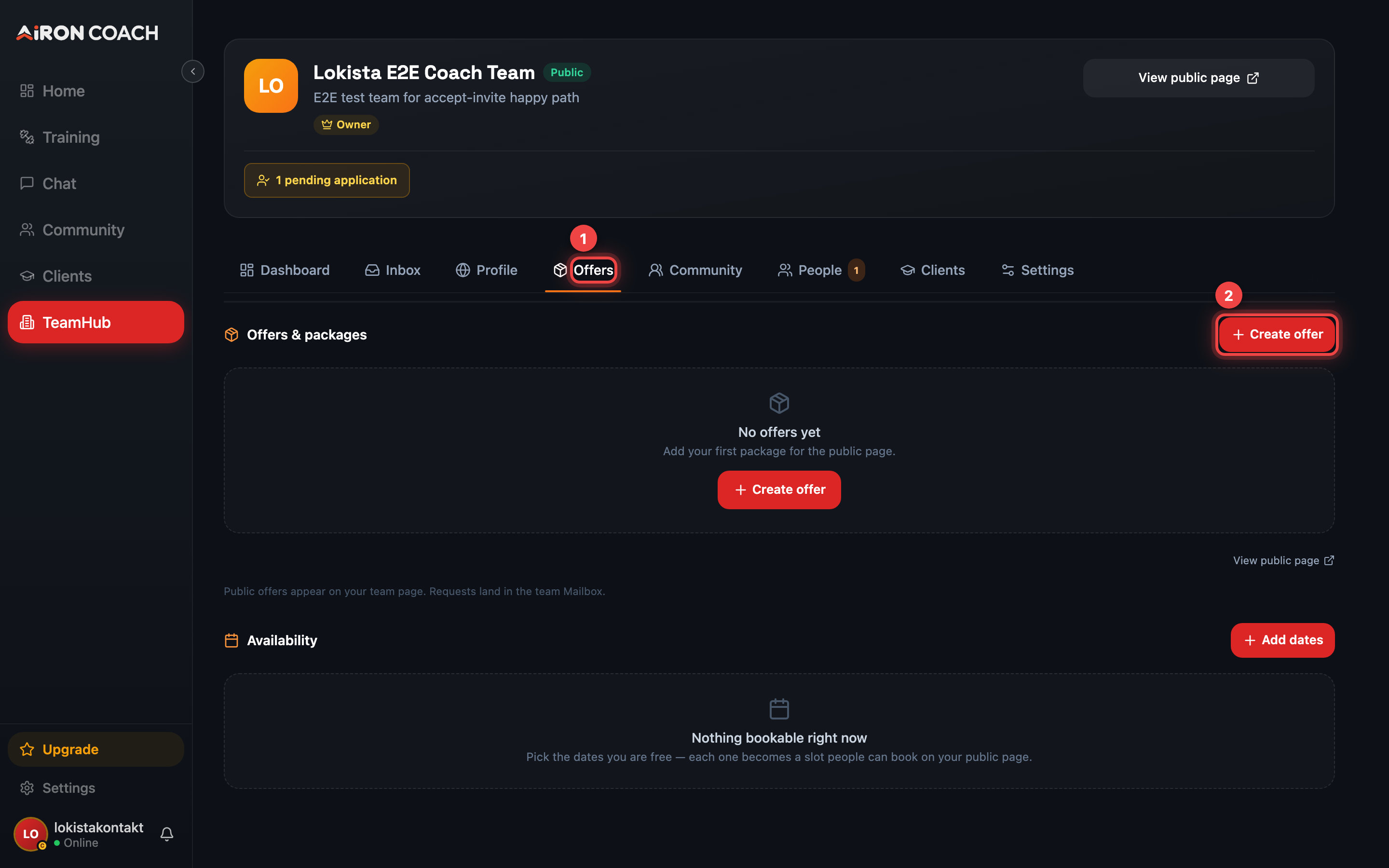 TeamHub Offers with packages.