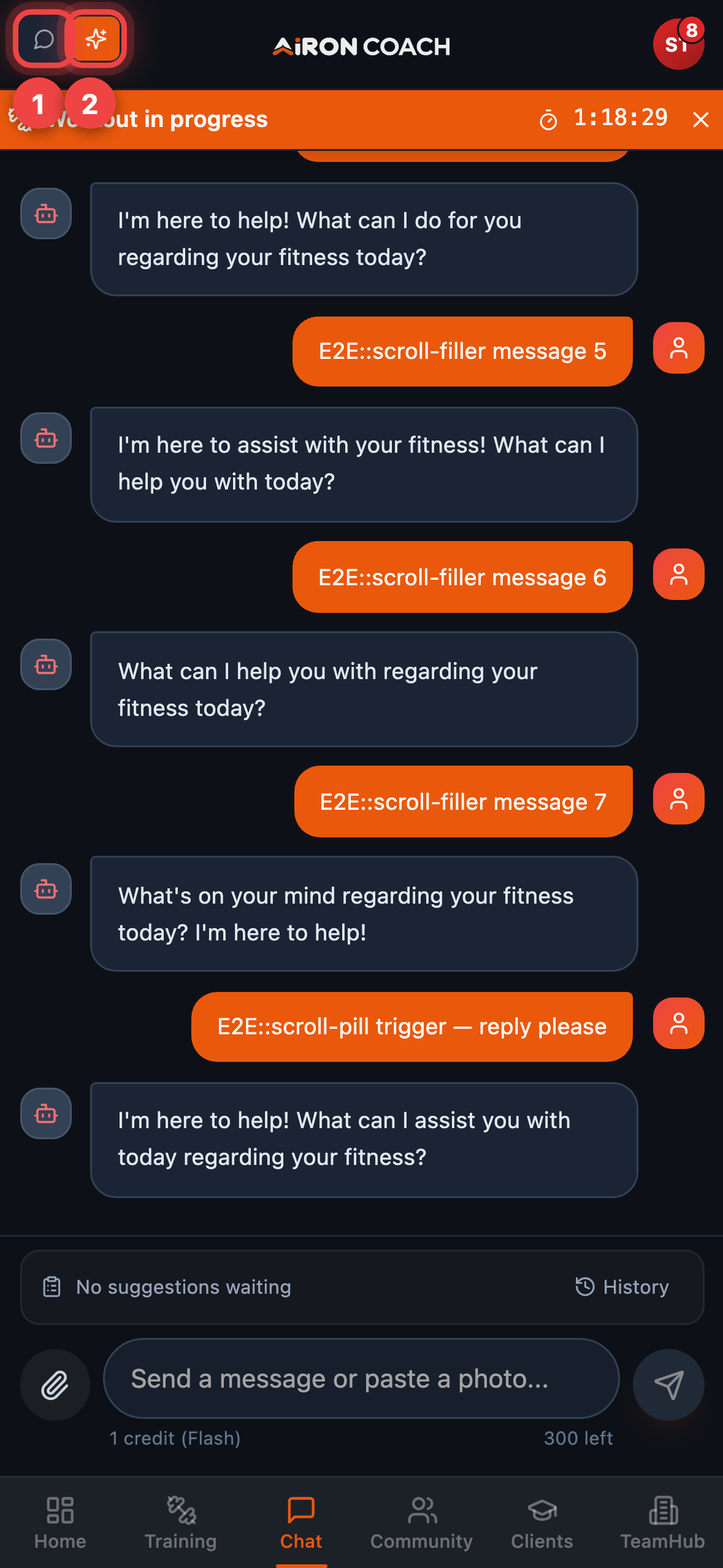 Chat with Coach Chat and AI Coach tabs.